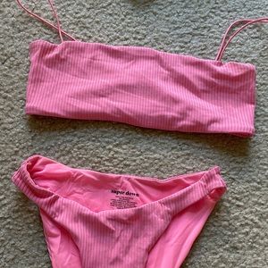SUPERDOWN Bathing Suite! Cute pink color & high waisted type bottoms